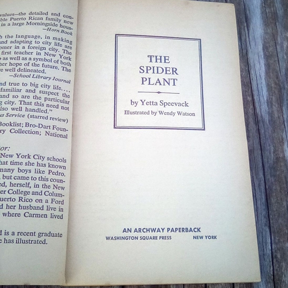 Vintage 1969 The Spider Plant Book by Yetta Speevack - Paperback - Picture 3 of 7